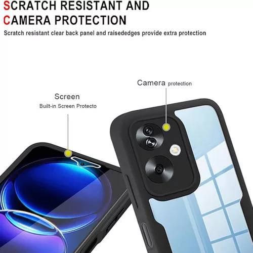 Techsuit - ColorVerse 360 tok kijelzővédővel - Oppo A79 5G / OnePlus Nord N30 SE - Fekete