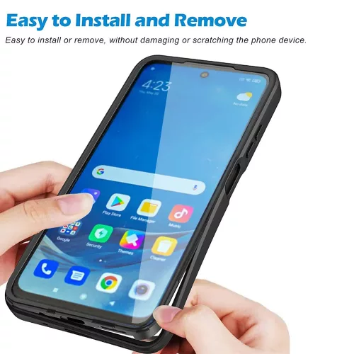 Techsuit - ColorVerse 360 tok kijelzővédővel - Samsung Galaxy A12 - Fekete