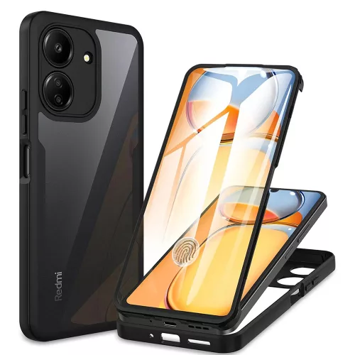 Techsuit - ColorVerse 360 tok kijelzővédővel - Xiaomi Redmi 13C 4G / Poco C65 - Fekete