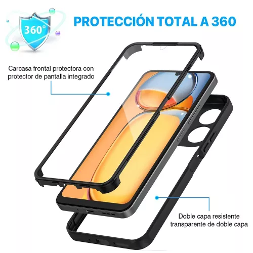 Techsuit - ColorVerse 360 tok kijelzővédővel - Xiaomi Redmi 13C 4G / Poco C65 - Fekete