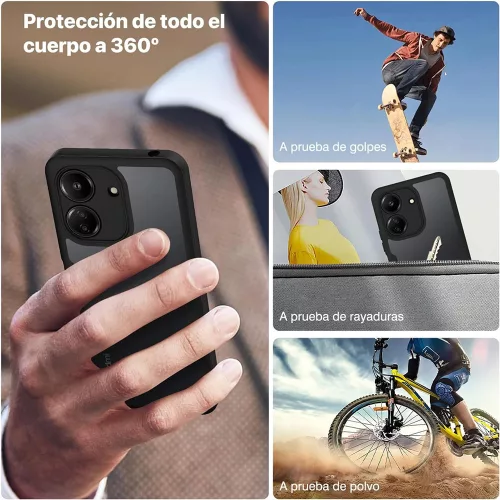 Techsuit - ColorVerse 360 tok kijelzővédővel - Xiaomi Redmi 13C 4G / Poco C65 - Fekete
