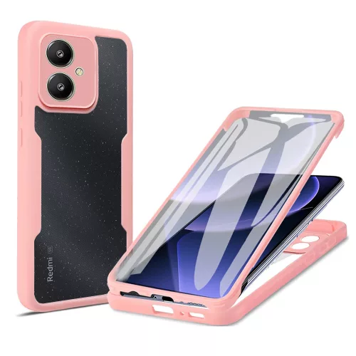Techsuit - ColorVerse 360 tok kijelzővédővel - Xiaomi Redmi 13C 5G - Rózsaszín