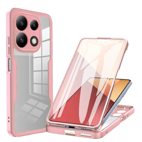 Techsuit - ColorVerse 360 tok kijelzővédővel - Xiaomi Redmi Note 13 4G - Rózsaszín