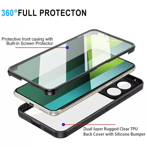 Techsuit - ColorVerse 360 tok kijelzővédővel - Xiaomi Redmi Note 13 5G - Lila