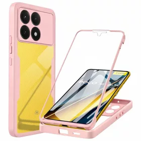   Techsuit - ColorVerse 360 tok kijelzővédővel - Xiaomi Poco X6 Pro - Rózsaszín
