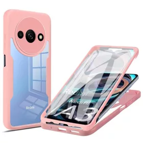   Techsuit - ColorVerse 360 tok kijelzővédővel - Xiaomi Redmi A3 / Redmi A3x - Rózsaszín