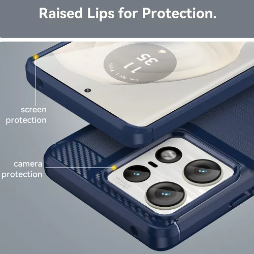 Techsuit - Carbon szilikon tok - Motorola Edge 50 Pro - Fekete