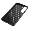 Techsuit - CarbonFiber szilikon tok - Samsung Galaxy S21 5G - Fekete