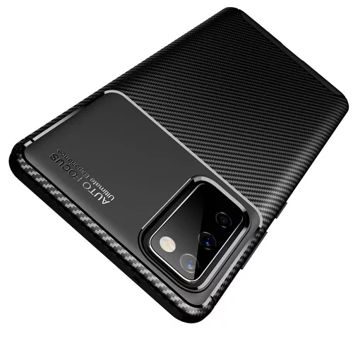 Techsuit - CarbonFiber szilikon tok - Samsung Galaxy S20 FE / S20 FE 5G - Fekete
