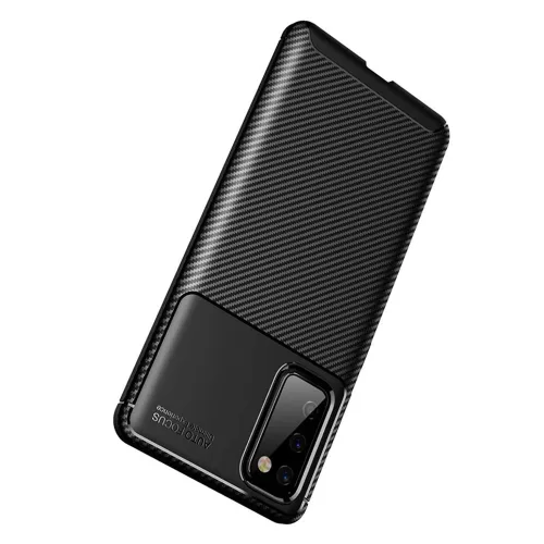 Techsuit - CarbonFiber szilikon tok - Samsung Galaxy S20 FE / S20 FE 5G - Fekete
