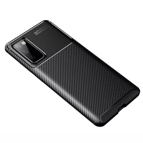 Techsuit - CarbonFiber szilikon tok - Samsung Galaxy S20 FE / S20 FE 5G - Fekete