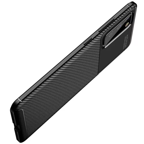 Techsuit - CarbonFiber szilikon tok - Samsung Galaxy S20 FE / S20 FE 5G - Fekete