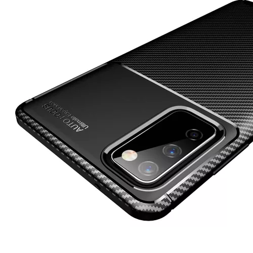 Techsuit - CarbonFiber szilikon tok - Samsung Galaxy S20 FE / S20 FE 5G - Fekete