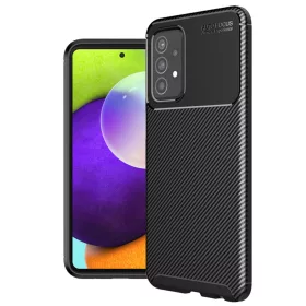   Techsuit - CarbonFiber szilikon tok - Samsung Galaxy A52 4G / A52 5G / A52s 5G - Fekete