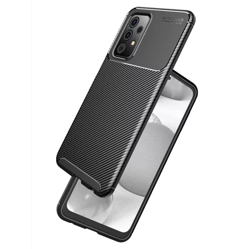 Techsuit - CarbonFiber szilikon tok - Samsung Galaxy A52 4G / A52 5G / A52s 5G - Fekete