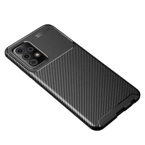 Techsuit - CarbonFiber szilikon tok - Samsung Galaxy A52 4G / A52 5G / A52s 5G - Fekete