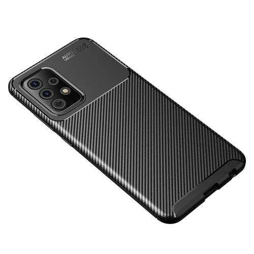 Techsuit - CarbonFiber szilikon tok - Samsung Galaxy A52 4G / A52 5G / A52s 5G - Fekete