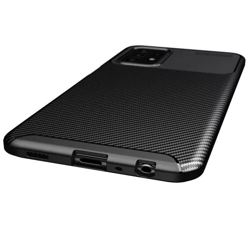 Techsuit - CarbonFiber szilikon tok - Samsung Galaxy A52 4G / A52 5G / A52s 5G - Fekete