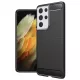Techsuit - CarbonFiber szilikon tok - Samsung Galaxy S21 Ultra 5G - Fekete