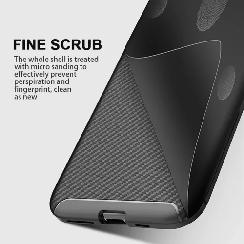 Techsuit - CarbonFiber szilikon tok - Samsung Galaxy S21 Ultra 5G - Fekete