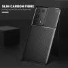 Techsuit - CarbonFiber szilikon tok - Samsung Galaxy S21 Ultra 5G - Fekete