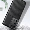 Techsuit - CarbonFiber szilikon tok - Samsung Galaxy S21 Ultra 5G - Fekete