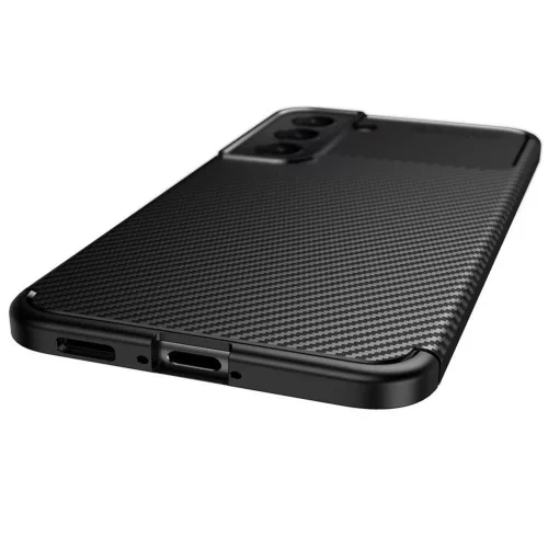 Techsuit - CarbonFiber szilikon tok - Samsung Galaxy S22 5G - Fekete