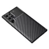 Techsuit - CarbonFiber szilikon tok - Samsung Galaxy S22 Ultra 5G - Fekete