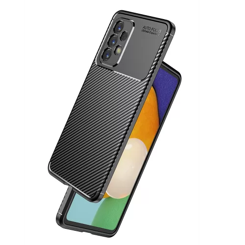 Techsuit - CarbonFiber szilikon tok - Samsung Galaxy A53 5G - Fekete