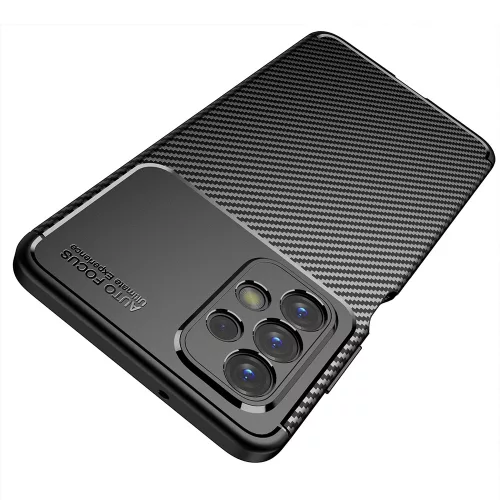 Techsuit - CarbonFiber szilikon tok - Samsung Galaxy A23 4G / A23 5G - Fekete