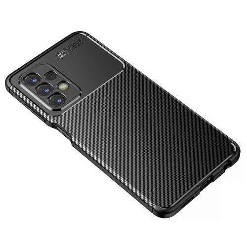 Techsuit - CarbonFiber szilikon tok - Samsung Galaxy A23 4G / A23 5G - Fekete