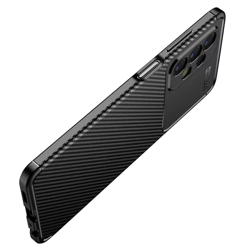Techsuit - CarbonFiber szilikon tok - Samsung Galaxy A23 4G / A23 5G - Fekete