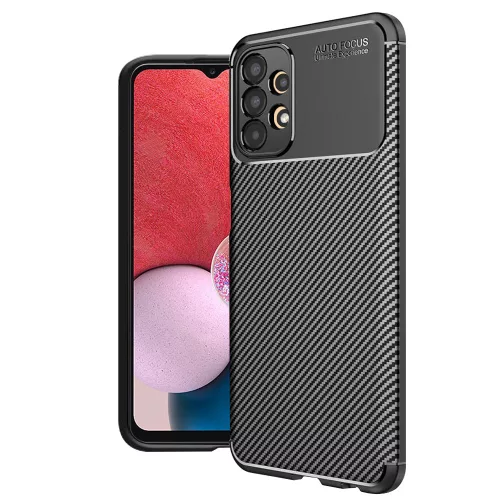 Techsuit - CarbonFiber szilikon tok - Samsung Galaxy A13 4G - Fekete