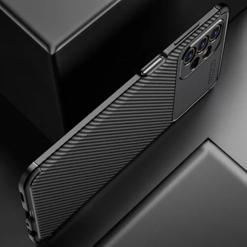 Techsuit - CarbonFiber szilikon tok - Samsung Galaxy A13 4G - Fekete