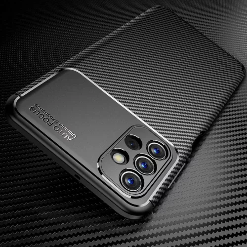 Techsuit - CarbonFiber szilikon tok - Samsung Galaxy A13 4G - Fekete