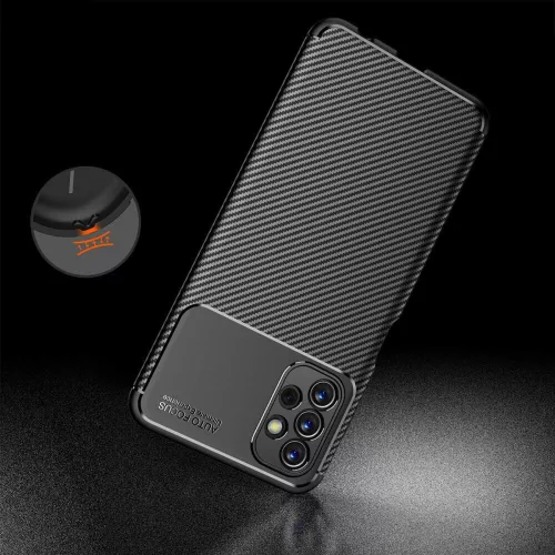 Techsuit - CarbonFiber szilikon tok - Samsung Galaxy A13 4G - Fekete