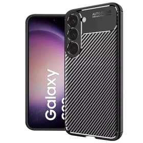   Techsuit - CarbonFiber szilikon tok - Samsung Galaxy S23 - Fekete