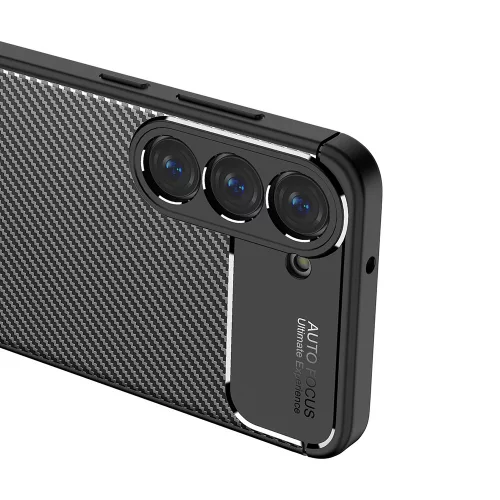 Techsuit - CarbonFiber szilikon tok - Samsung Galaxy S23 - Fekete