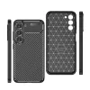 Techsuit - CarbonFiber szilikon tok - Samsung Galaxy S23 - Fekete