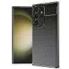Techsuit - CarbonFiber szilikon tok - Samsung Galaxy S23 Ultra - Fekete