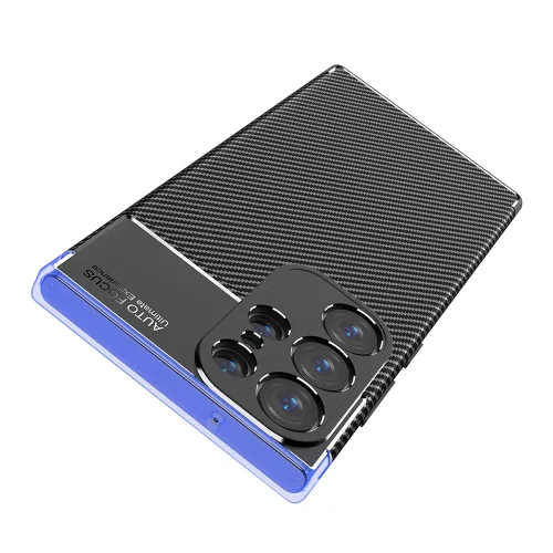 Techsuit - CarbonFiber szilikon tok - Samsung Galaxy S23 Ultra - Fekete