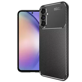   Techsuit - CarbonFiber szilikon tok - Samsung Galaxy A54 - Fekete