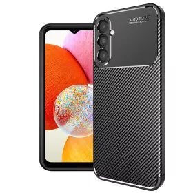   Techsuit - CarbonFiber szilikon tok - Samsung Galaxy A14 4G / A14 5G - Fekete