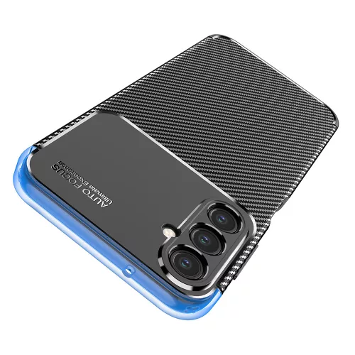 Techsuit - CarbonFiber szilikon tok - Samsung Galaxy A14 4G / A14 5G - Fekete