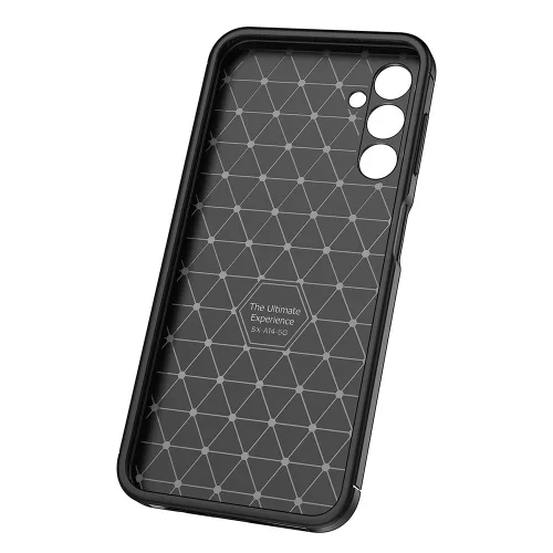 Techsuit - CarbonFiber szilikon tok - Samsung Galaxy A14 4G / A14 5G - Fekete