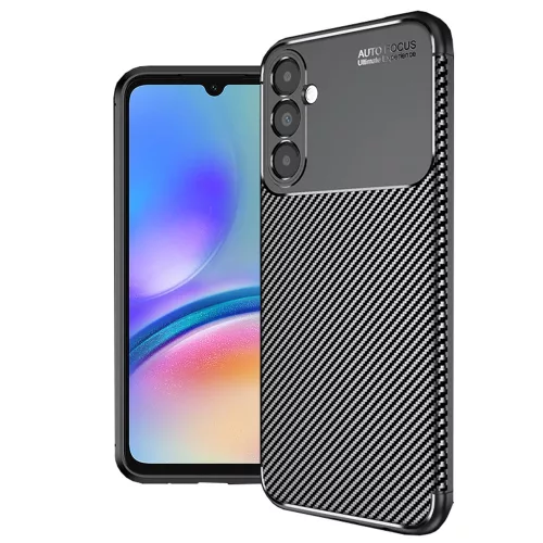 Techsuit - CarbonFiber szilikon tok - Samsung Galaxy A05s - Fekete