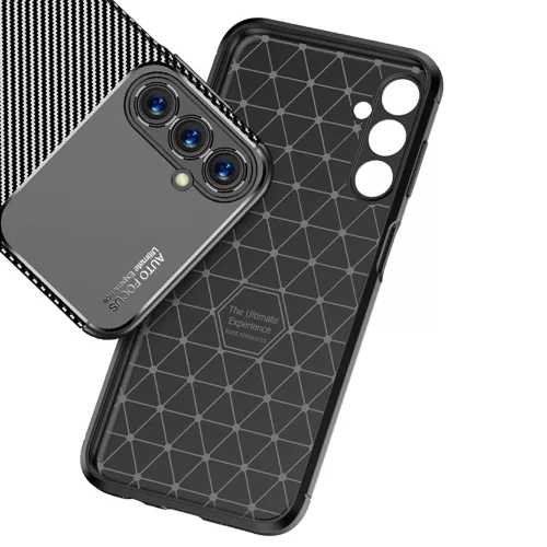 Techsuit - CarbonFiber szilikon tok - Samsung Galaxy A05s - Fekete