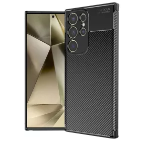   Techsuit - CarbonFiber szilikon tok - Samsung Galaxy S24 Ultra - Fekete