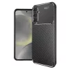 Techsuit - CarbonFiber szilikon tok - Samsung Galaxy S24 - Fekete