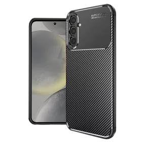   Techsuit - CarbonFiber szilikon tok - Samsung Galaxy S24 - Fekete